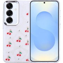 Galaxy S24 Plus Kılıf Airbag Tasarımlı Simli Şeffaf Tstk Kutup Kapak - Kiraz