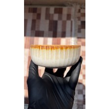 2 Adet Krem Rustik Porselen Derin Çukur Çorba Ramen Noodle Dondurma Tatlı Çerezlik Şekerlik Kase 11 cm