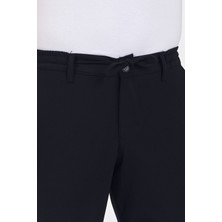 Theseason Erkek Siyah Likralı Kırışmaz Lastikli Comfort Fit Chino Pantolon