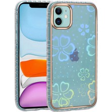 iPhone 11 Kılıf Desenli Parlayan Transparan Tstk Avva Kapak-No5
