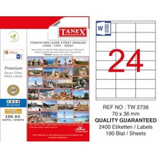 Tanex TW-2736 Laser Etiketi (70 x 36 Mm)