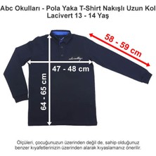 Abc Okulları Polo Yaka T-Shirt Nakışlı Uzun Kol Lacivert 13-14 Yaş