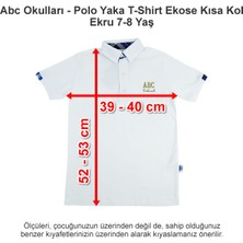 Abc Okulları Polo Yaka T-Shirt Ekose Kısa Kol Ekru 7-8 Yaş