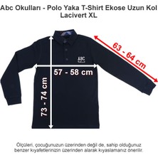 Abc Okulları Polo Yaka T-Shirt Ekose Uzun Kol Lacivert Xl