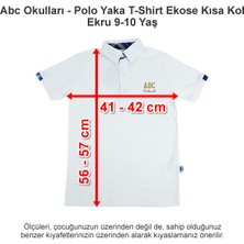 Abc Okulları Polo Yaka T-Shirt Ekose Kısa Kol Ekru 9-10 Yaş