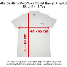 Abc Okulları Polo Yaka T-Shirt Nakışlı Kısa Kol Ekru 11-12 Yaş