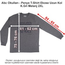 Abc Okulları Penye T-Shirt Ekose Uzun Kol K.gri Melanj 2xl