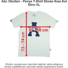Abc Okulları Penye T-Shirt Ekose Kısa Kol Ekru Xl