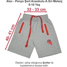 Alev Okulları Penye Şort Anaokulu Açık Gri Melanj 9-10 Yaş
