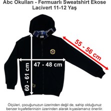 Abc Okulları Fermuarlı Sweatshirt Ekose Lacivert 11-12 Yaş