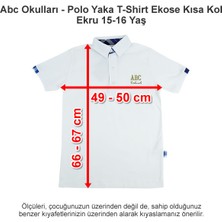 Abc Okulları Polo Yaka T-Shirt Ekose Kısa Kol Ekru 15-16 Yaş