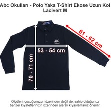 Abc Okulları Polo Yaka T-Shirt Ekose Uzun Kol Lacivert M