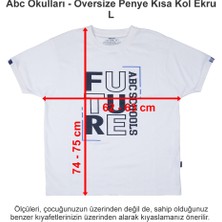 Abc Okulları Oversize Penye Kısa Kol Ekru L