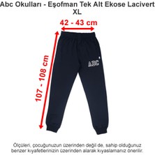 Abc Okulları Eşofman Tek Alt Ekose Lacivert Xl