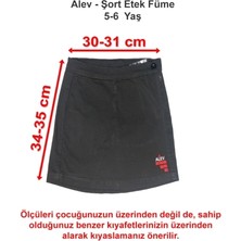 Alev Okulları Şort Etek Füme 5-6 Yaş