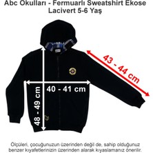 Abc Okulları Fermuarlı Sweatshirt Ekose Lacivert 5-6 Yaş