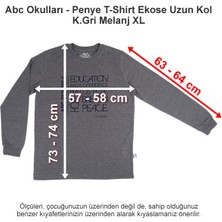 Abc Okulları Penye T-Shirt Ekose Uzun Kol K.gri Melanj Xl