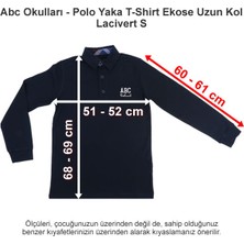 Abc Okulları Polo Yaka T-Shirt Ekose Uzun Kol Lacivert S