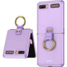 Samsung Z Flip Uyumlu Yüzüklü Flip Ring Kıpta Kılıf Mor