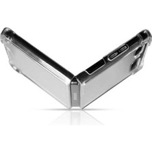 Samsung Galaxy Z Flip 4 Uyumlu Kılıf Köşe Korumalı Darbelere Dayanıklı Crystal Sert Pc Şeffaf Silikon Kapak