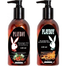 Playboy Massage Oil Strawberry Fragrances And Warming 120   ml  Çilek Kokulu ve Isıtıcılı Vücut Masaj Y
