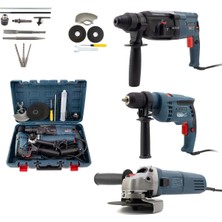 Profesyonel 3'lü Set 2-28 Hilti Matkap + 13 mm Darbeli Matkap Vidalama + 115 mm Taşlama Spiral