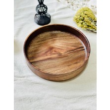 Ahşap Kase Sunum Tepsisi Ceviz| 23 cm Çap – 4.5 cm Yükseklik