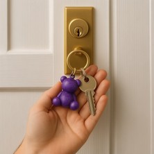 Sevimli Mor Ayıcık Anahtarlık – El Yapımı Reçine Tasarım