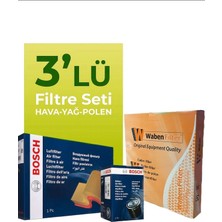 Bosch Peugeot 207 1.6 Dizel 90 Beygir Filtre Bakım Seti (2006-2013) 3 Lü