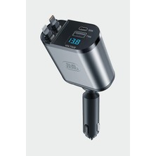 4 In 1 - 95 W Type-C ve Lihgting Kablolu Süper Hızlı Çakmaklık Araç Şarj