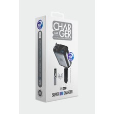 4 In 1 - 95 W Type-C ve Lihgting Kablolu Süper Hızlı Çakmaklık Araç Şarj