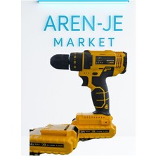 Aren-Je CD24 24V Şarjlı Matkap Vidalama Seti – 2 Bataryalı + Uç Takımı + Taşıma Çantalı