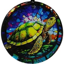 Kaplumbağa Desenli Mavi Renk 12 cm Duvar Süsü