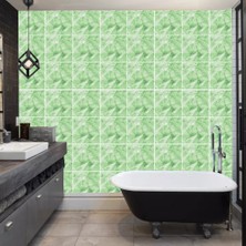 Decohandy 30X30 cm Pvc Duvar Karosu 4'lü Paket - Yeşil Mermer