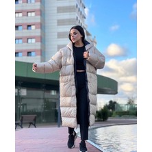 Oversize Uzun Şişme Mont