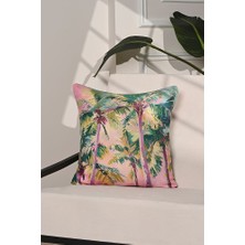 Paradise Palms Renkli Tropikal Ağaç Desenli Kırlent Kılıfı – 43X43CM