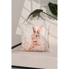 Blossom Bunny Pembe Fiyonklu Tavşan Kırlent Kılıfı – 43X43CM