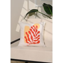 Coral Flow Modern Soyut Bitki Desenli Kırlent Kılıfı – 43X43CM