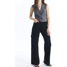 Kargo Cep Jeans Pantolon Siyah