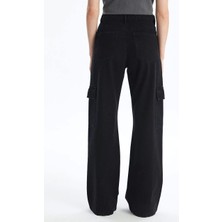 Kargo Cep Jeans Pantolon Siyah
