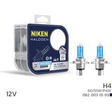 Niken 12V H4 60/55W Beyaz Işik Ampul P43T 5000K Dpmah