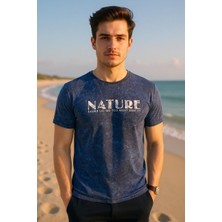 Erkek  Fit Kesim Enjeksiyon Baskılı Pamuklu T-Shirt