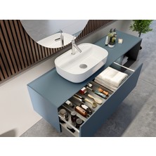Turkuaz Cerastyle Turkuaz Aqua 60 x 40 cm Tezgah Üstü Lavabo