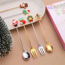 De Beers Noel Hediyesi Deko Sofra Takımı Çatal Bıçak Takımı Elk Noel Ağacı Süslemesi Tatlı Kaşığı Meyve Çatalı Kahve Kaşığı Çatal Bıçak Takımı Hediye (Yurt Dışından)