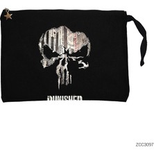 Punisher Confident Siyah Clutch Astarlı Cüzdan / El Çantası