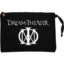 Dream Theater Logo 3 Siyah Clutch Astarlı Cüzdan / El Çantası