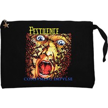 Pestilence Consuming Siyah Clutch Astarlı Cüzdan / El Çantası