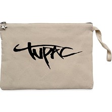 Tupac Logo 2 Krem Clutch Astarlı Cüzdan / El Çantası