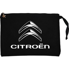 Citroen Logo 2 Siyah Clutch Astarlı Cüzdan / El Çantası