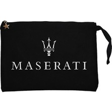 Maserati Logo Siyah Clutch Astarlı Cüzdan / El Çantası